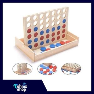 Connect 4 in a Row Wooden Board Game