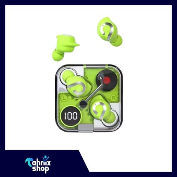 P61 Pro Transparent TWS Earbuds – Green Color