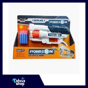 Storm-Zone Toy Gun With 12 Soft Bullets-White Color